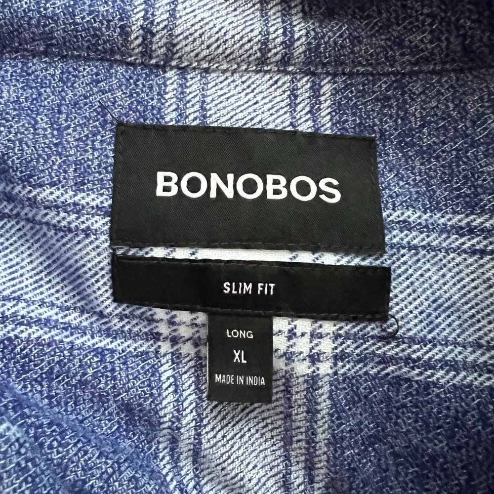 NWOT Bonobos Button Down Plaid Slim XL LONG